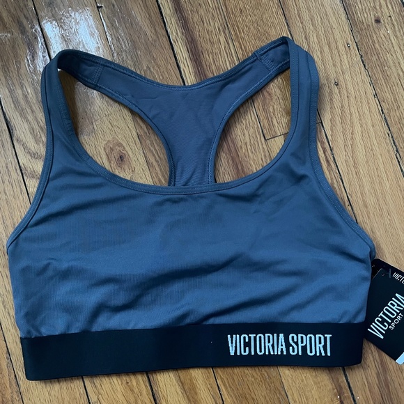 Victoria's Secret Other - NWT Victoria’s Secret Sport Black Gray "The Player" Racerback Sports Bra Sz S